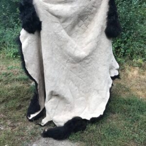 tanned buffalo hide.